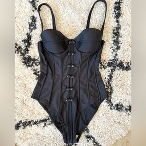 Valentino VTG Vintage Black One Piece Swim Suit